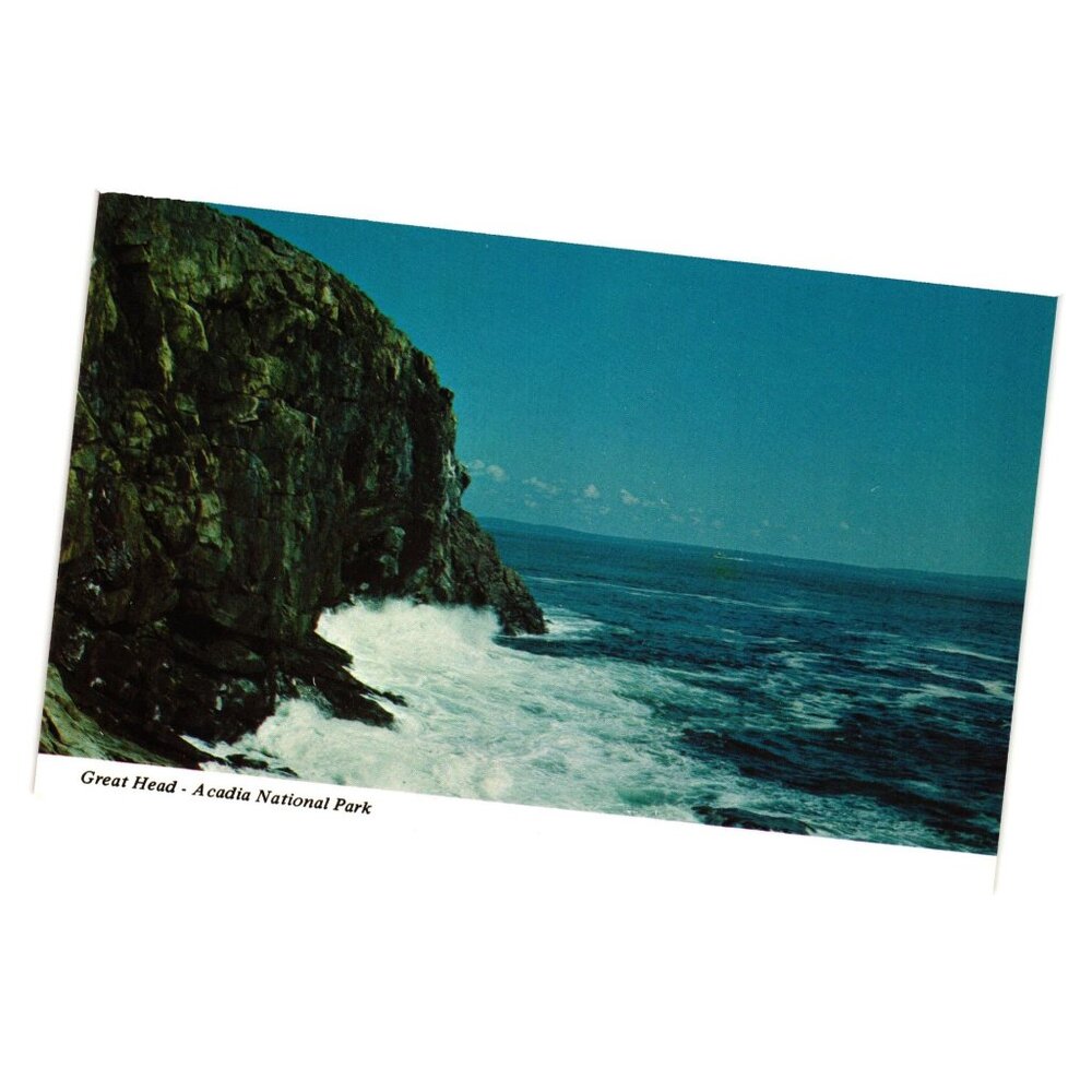 Great Head Acadia National Park Maine Scenic Postcard Bromley Printed USA Waves